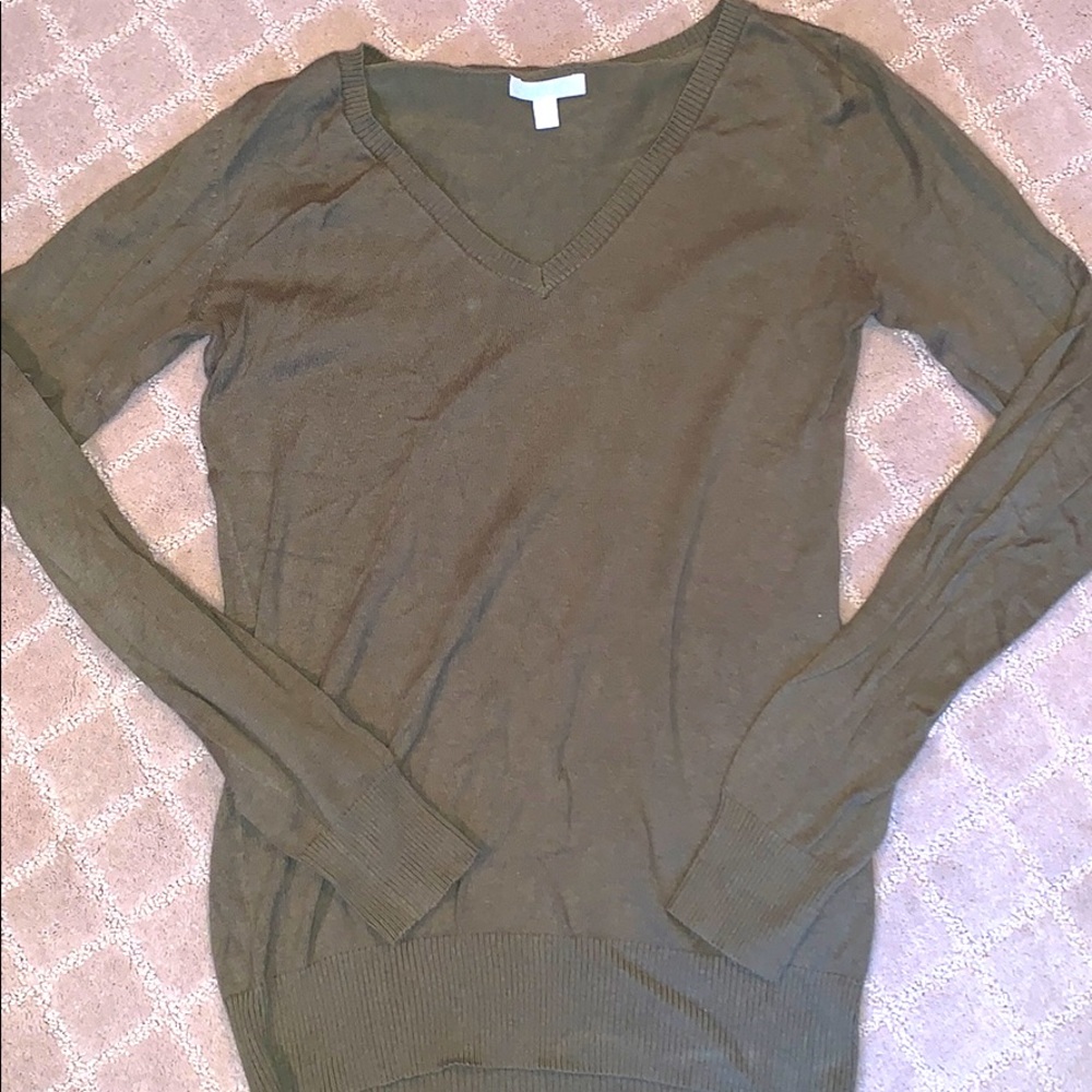 Olive green Abound V-neck sweater